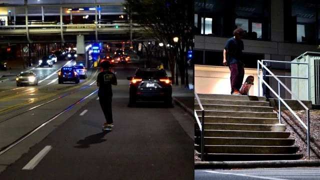 NIGHT SKATING IN A DANGEROUS CITY
